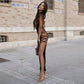 Long Womans Round Neck Dress