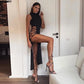 Long Womans Round Neck Dress
