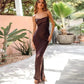 New Elegant White Satin Long Dress for Women