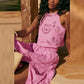 O Neck Sleeveless Top and Long Skirt Suit